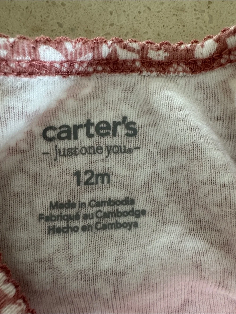 Carter's Pink Floral Bodysuit with Ribbed Dark Pink Leggings